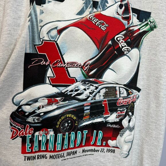 Vtg 90s Dale Earnhardt Jr Coca Cola Racing Shirt Polar Bear L New - Picture 2 of 12